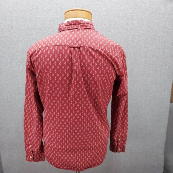 American Eagle Outfitters Classic Fit Rust Geometric Button Shirt Men’s Medium - Picture 4 of 5